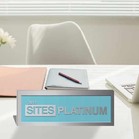 SITES Brushed Aluminum Desktop Plaque-FORMER DESIGN