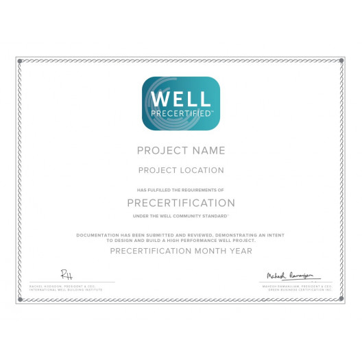 WELL COMMUNITY Certificates: Precertified Projects