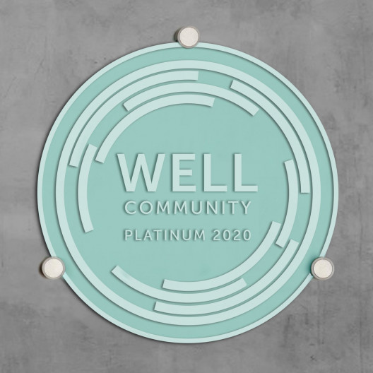 WELL COMMUNITY Plaque-Clear Sand Blasted Glass