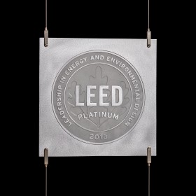 Cable Suspension Aluminum LEED Plaque and Hardware System 
