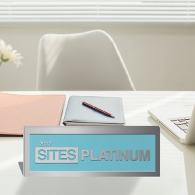 SITES Certification – Polished Aluminum Desktop Plaque