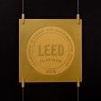 Cable Suspension Gold Anodized LEED Plaque and Hardware System 